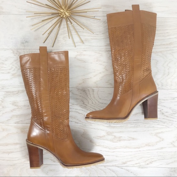 Cole Haan Shoes - Cole Haan Woven Leather Heel Mid Calf Pull On 9.5